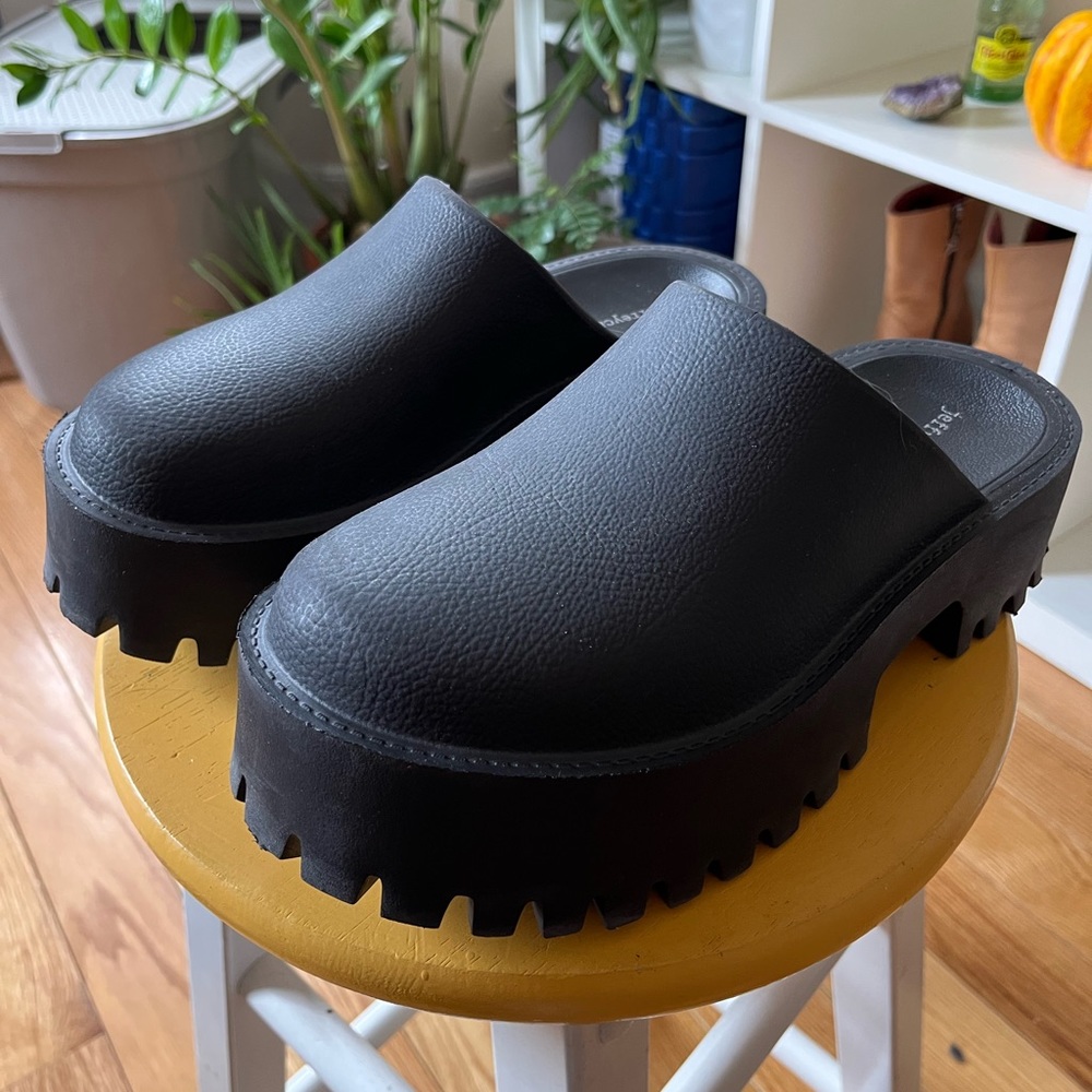 Jeffery Campbell slip on platform clogs